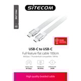 Sitecom USB-C naar USB-C Full Feature-kabel, 100 cm Wit