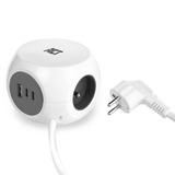 ACT Connectivity Stekkerdoos kubus met 3 stopcontacten, 30W Power Delivery USB-C/A poorten, kabellengte 1,5m stekkerdoos Wit, Type E