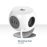 ACT Connectivity Stekkerdoos kubus met 3 stopcontacten, 30W Power Delivery USB-C/A poorten, kabellengte 1,5m stekkerdoos Wit, Type E
