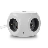 ACT Connectivity Stekkerdoos kubus met 3 stopcontacten, 30W Power Delivery USB-C/A poorten, kabellengte 1,5m stekkerdoos Wit, Type E