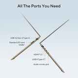 ASUS Zenbook A16 UX3607OA-SQ013W 16"  Copilot+ laptop Beige | Snapdragon X2E-94-100 | Qualcomm Adreno | 48 GB | 1 TB SSD | OLED