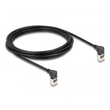 DeLOCK RJ45 Network Cable Cat.6A S/FTP Slim 90° upwards / upwards angled 3 m kabel Zwart