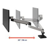 Ergotron LX Pro bureau monitorarm Geborsteld aluminium