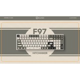 Iqunix F97 Hitchhiker Wireless Mechanical Keyboard Grijs, US lay-out (QWERTY), IQUNIX Moonstone, 96%, RGB leds, Hot-swappable, PBT, 2.4GHz | Bluetooth 5.1 | USB-C