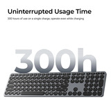 Keychron B5 Pro-K1 toetsenbord Grijs, US lay-out (QWERTY), Scissor switches, 100%, ABS keycaps, 2.4 GHz / Bluetooth / USB