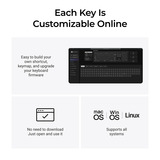 Keychron B5 Pro-K1 toetsenbord Grijs, US lay-out (QWERTY), Scissor switches, 100%, ABS keycaps, 2.4 GHz / Bluetooth / USB