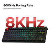 Keychron C3 Pro-H4, toetsenbord Zwart, US lay-out, Keychron Super Banana, 80% TKL, RGB leds, Cherry Double-Shot PBT, hot swap, 8000 Hz