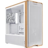 Lian Li LANCOOL 217 midi tower behuizing Wit/houtkleur | 2x USB-A | 1x USB-C | Tempered Glass