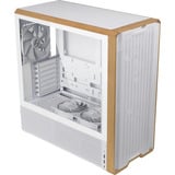 Lian Li LANCOOL 217 midi tower behuizing Wit/houtkleur | 2x USB-A | 1x USB-C | Tempered Glass