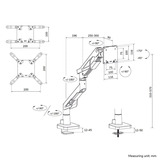 Neomounts DS70-256RD1 ACE gaming monitorarm Rood/zwart, Gasveer, Topfix, 180°-stop