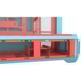 Thermaltake View 600 TG Mint Strawberry big tower behuizing Mint/bes | 2x USB-A | 1x USB-C | Tempered Glass