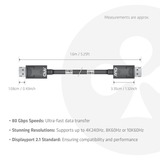 Club 3D DisplayPort 2.1 Bi-Directional VESA DP80 Certified kabel 4K 240 Hz 1,6 meter
