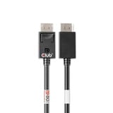 Club 3D Gecertificeerde DisplayPort 2.1 kabel Zwart, 1,6 meter, 10K