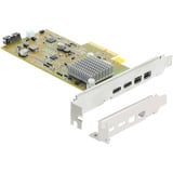 DeLOCK PCI Express x4 Card to 2 x external USB Type-C 40 Gbps (DP Alt Mode) female interface kaart Low Profile Form Factor