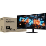 GIGABYTE MO34WQC36 QD-OLED 34" Curved UltraWide gaming monitor Zwart, 2x HDMI, 1x DisplayPort, USB-A, USB-B, USB-C, 360 Hz