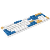 HelloGanss HS108T GC08, toetsenbord Wit/donkerblauw, US lay-out, Gateron Yellow, RGB leds, PBT Doubleshot keycaps, hot swap, 2,4 GHz / Bluetooth / USB-C
