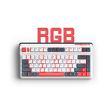 Iqunix L80 Formula Typing Wireless Mechanical Keyboard, gaming toetsenbord Wit/rood, US lay-out, Gateron Brown, RGB leds, 80% (TKL), Hot-swappable, PBT, 2.4GHz | Bluetooth 5.1 | USB-C