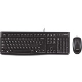 Logitech MK120 desktopset Zwart, EU lay-out (QWERTY), Rubberdome