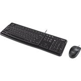 Logitech MK120 desktopset Zwart, EU lay-out (QWERTY), Rubberdome