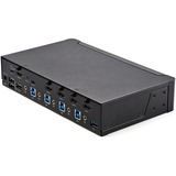 Startech 4 Port Single Monitor KVM HDMI Switch kvm-switch Zwart, 4K 60Hz Ultra HD HDR, HDMI, USB 3.0