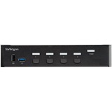 Startech 4 Port Single Monitor KVM HDMI Switch kvm-switch Zwart, 4K 60Hz Ultra HD HDR, HDMI, USB 3.0