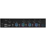 Startech 4 Port Single Monitor KVM HDMI Switch kvm-switch Zwart, 4K 60Hz Ultra HD HDR, HDMI, USB 3.0