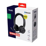 Trust Ayda Draadloze ENC Pc-headset on-ear  Zwart, Bluetooth, noise cancelling microfoon, tot 24 uur batterij