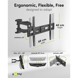 goobay TV Wall Mount Basic FULLMOTION (L),  37 tot 80 inch wandmontage  Zwart