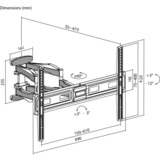 goobay TV Wall Mount Basic FULLMOTION (L),  37 tot 80 inch wandmontage  Zwart