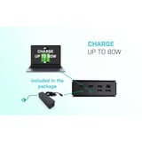 i-tec USB4 Metal Docking station Dual 4K HDMI DP with Power Delivery 80 W + i-tec Universal Charger 100 W Zwart