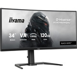 iiyama G-Master Black Hawk GCB3482WQSU-B1 34" Curved UltraWide gaming monitor Zwart, 120 Hz, HDMI, DisplayPort, Audio, AMD Free-Sync