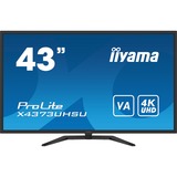 iiyama ProLite X4373UHSU-B1 43" 4K UHD monitor Zwart, 2x HDMI, 2x DisplayPort, Mini-DisplayPort, 4x USB-A
