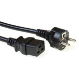 ACT Connectivity Netsnoer Schuko CEE 7/7 male (recht) - C19 IEC 60320 kabel Zwart, 3 meter