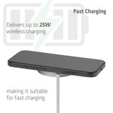 Club 3D CAC-3027 Qi2 25W draadloze oplader Wit, Qi-gecertificeerd, MagSafe-compatibel, magnetisch pad