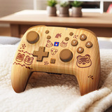 HORI Wireless HORIPAD Turbo - Wood Brown gamepad Houtkleur, Nintendo Switch 2, Nintendo Switch, Nintendo Switch – OLED-Model, Nintendo Switch Lite, Bluetooth 5.0