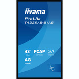 iiyama ProLite T4329AS-B1AG 42.5" 4K Ultra HD Public Display Zwart, Touch, HDMI, USB-C, Audio, LAN, WiFi 5, Android 14