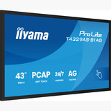 iiyama ProLite T4329AS-B1AG 42.5" 4K Ultra HD Public Display Zwart, Touch, HDMI, USB-C, Audio, LAN, WiFi 5, Android 14