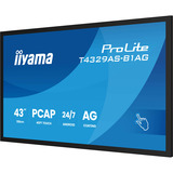 iiyama ProLite T4329AS-B1AG 42.5" 4K Ultra HD Public Display Zwart, Touch, HDMI, USB-C, Audio, LAN, WiFi 5, Android 14