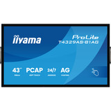iiyama ProLite T4329AS-B1AG 42.5" 4K Ultra HD Public Display Zwart, Touch, HDMI, USB-C, Audio, LAN, WiFi 5, Android 14