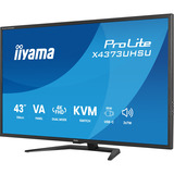 iiyama ProLite X4373UHSU-B2 42.5" 4K Ultra HD monitor Zwart (mat), 1x DisplayPort, 2x HDMI, 3x USB-C, 2x USB-A
