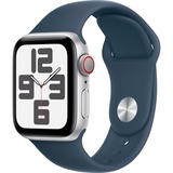 Apple Watch SE (2023) smartwatch Zilver/blauw, 40 mm, Sportbandje (S/M), Aluminium, GPS + Cellular
