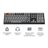 Keychron K10 Max-H12 RGB mechanisch toetsenbord Zwart, US lay-out (QWERTY), Keychron Apex Red, 100%, RGB leds, OSA Double-shot PBT, hot swap, USB-C | 2.4 GHz | Bluetooth 5.1
