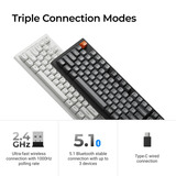Keychron K10 Max-H12 RGB mechanisch toetsenbord Zwart, US lay-out (QWERTY), Keychron Apex Red, 100%, RGB leds, OSA Double-shot PBT, hot swap, USB-C | 2.4 GHz | Bluetooth 5.1