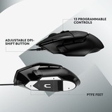 Logitech G502 X Gaming Mouse Zwart, 100 - 25.600 DPI