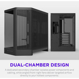 NZXT H6 midi tower behuizing Zwart | 2x USB-A | 1x USB-C | Tempered Glass