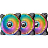 Thermaltake Riing Quad 12 RGB Radiator Fan TT Premium Edition 3 Pack case fan Zwart, 3 stuks, Incl. controller