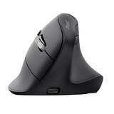 Trust Vyran Ergonomische Muis Verticaal Hyperscrollwiel  Zwart, 1000-4800 Dpi, 2.4GHz USB-A (USB-C), 2x Bluetooth
