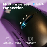 Trust Vyran Ergonomische Muis Verticaal Hyperscrollwiel  Zwart, 1000-4800 Dpi, 2.4GHz USB-A (USB-C), 2x Bluetooth