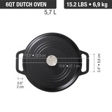 Victoria Dutch Oven, 26 cm 5,7 liter, Seasoned bak-/braadpan Zwart/zilver, Color+Kraft Cardboard Box