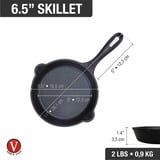 Victoria Skillet 16,5 cm, Seasoned bak-/braadpan Zwart, Color packaging